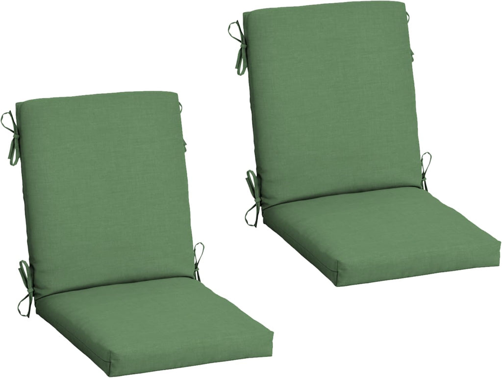Arden 2-Pack Outdoor Patio Dining Chair Cushion, 20x44, Rain-Proof Seat Pad, Fade-Resistant Outdoor Cushion Bright Moss Green Leala