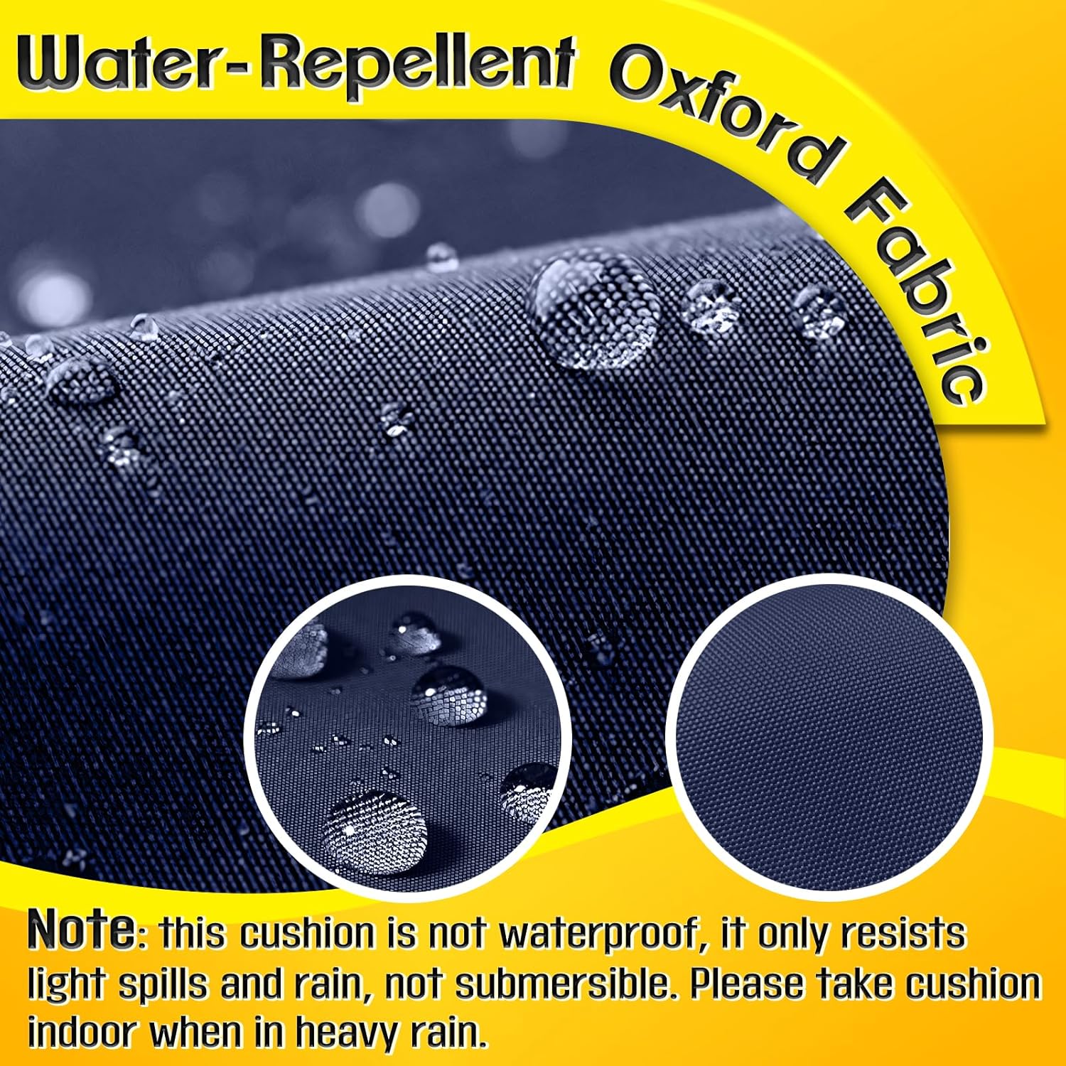 MAGIC ELEPHANT High Back Chair Cushion, Indoor Outdoor Memory Foam Chair Cushion with Ties for Adirondack and Rocking Chair, Waterproof Replacement Patio Cushion for Chair (Blue)