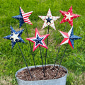 4 Pack Decorative Garden Stakes - 14.2" Metal Flowers for Outside & Metal Yard Art Outdoor and Garden, Rust-Resistant Shaking-Head Bird Lawn Ornaments for Patio - Gift for Gardeners