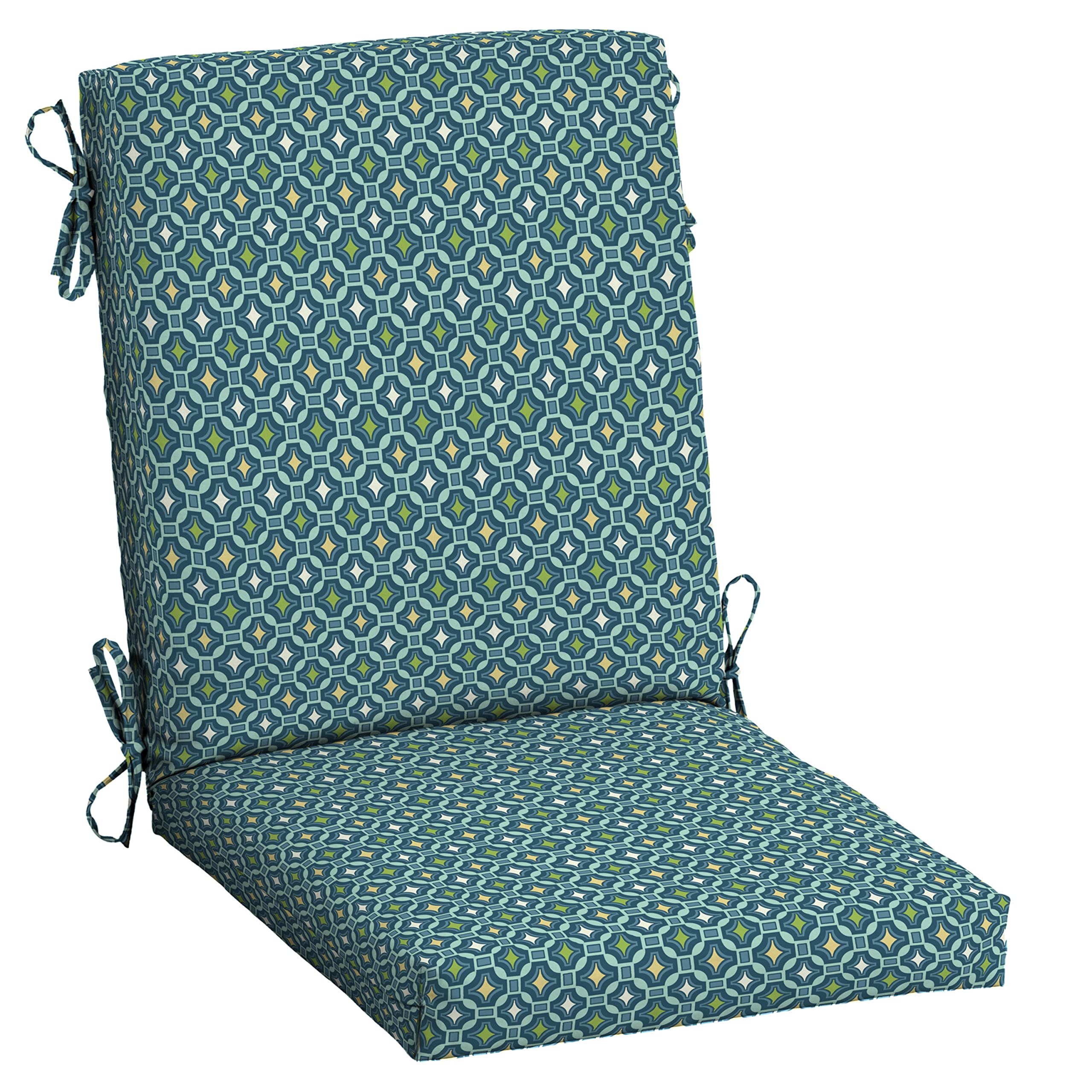 Arden 2-Pack Outdoor Patio Dining Chair Cushion, 20x44, Rain-Proof Seat Pad, Fade-Resistant Outdoor Cushion Bright Moss Green Leala